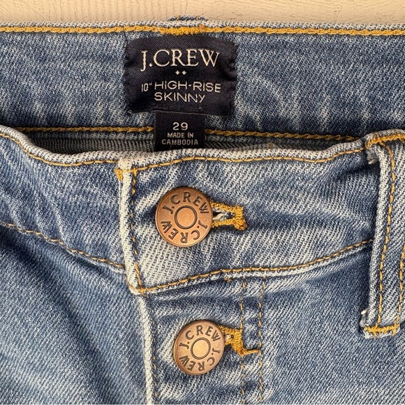 J. Crew Light Blue Distressed High Rise Skinny Size 29 Sustainable Fabric - Picture 3 of 8